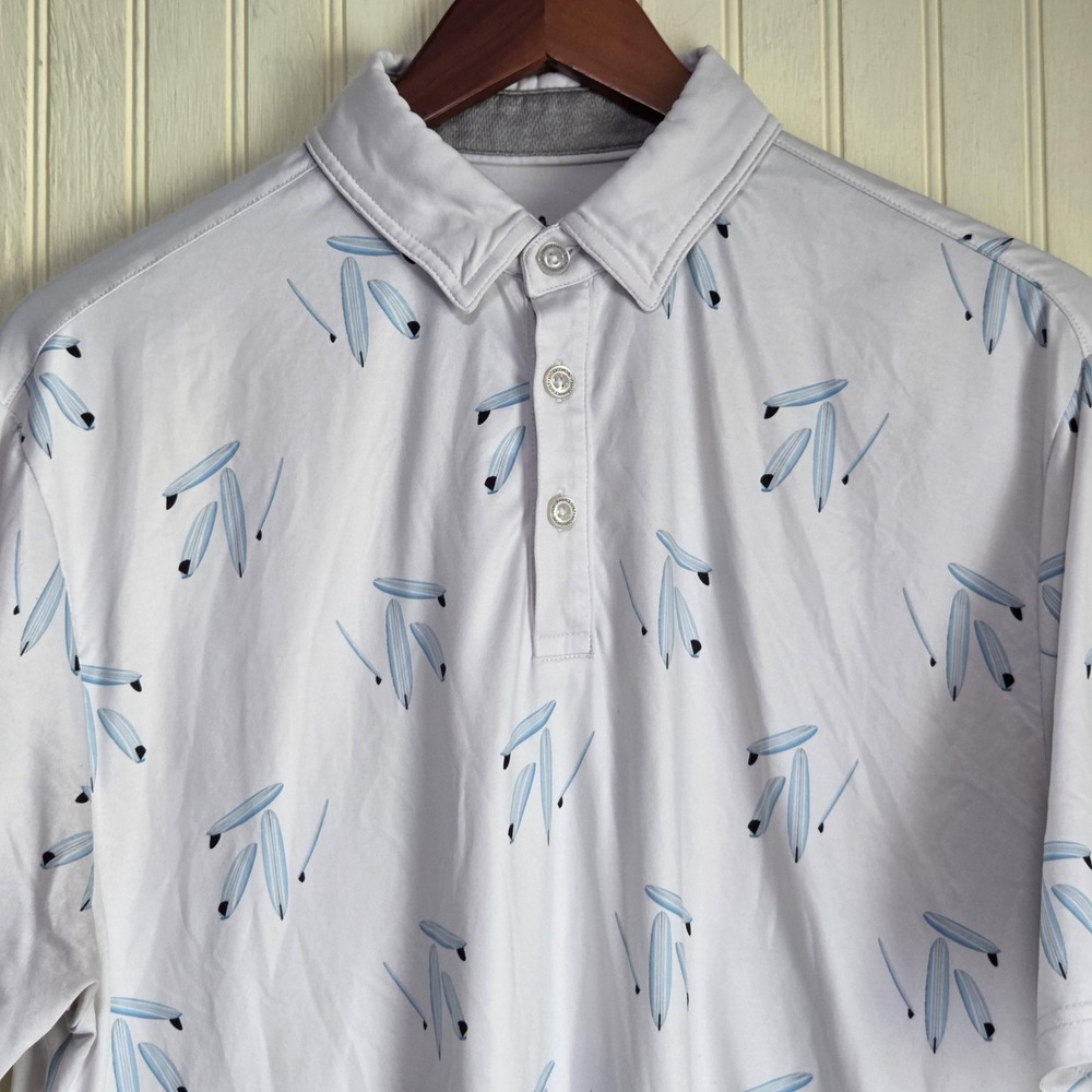 AndersonOrd Fleming Island Golf Club Polo Shirt Mens Medium White Graphic Print